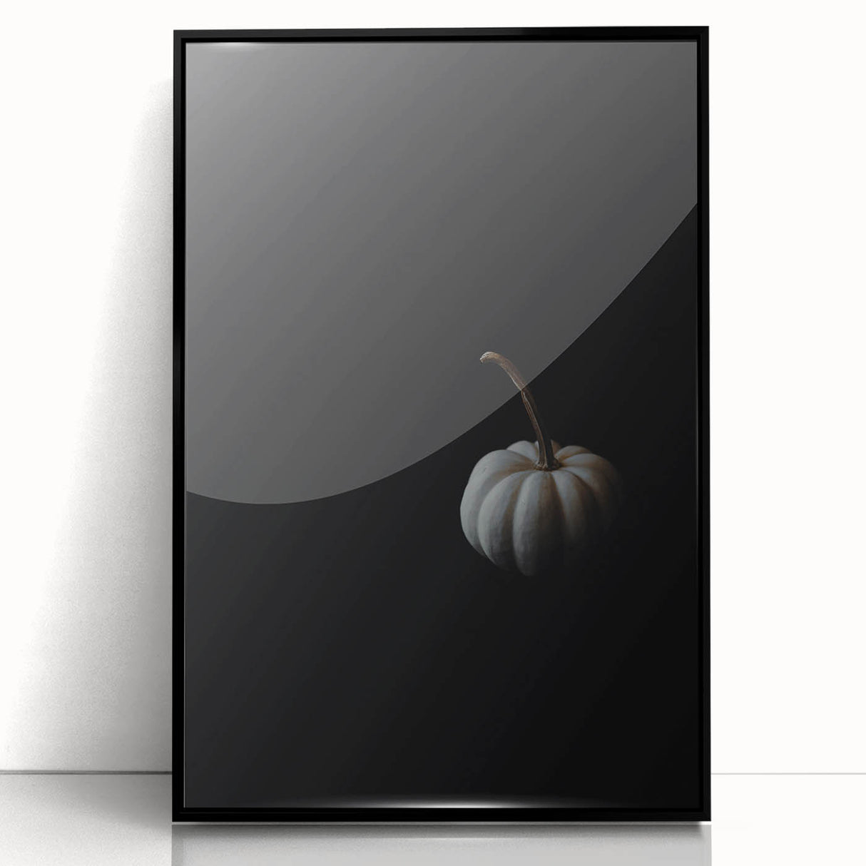 Large abstract wall art depicting fall season colors on a black framed acrylic print, suitable for modern art wall decor.