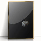 Acrylic print of a mid-century modernist fall scene in gold and orange tones, ideal for modern art wall decor.