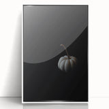 Art deco poster featuring abstract autumnal trees in orange and brown hues, framed acrylic, ideal for nursery wall art.