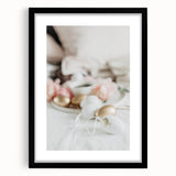 Extra large abstract art print featuring a textured spring scene in vibrant colors on a framed black mat.