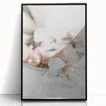 Large abstract wall art featuring spring-themed colors on black acrylic, framed, ideal for modern art wall decor.