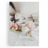 Black and white abstract floral design on a large stretched canvas, suitable for kitchen wall art.