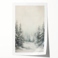Extra large rolled print featuring a winter-themed floral design in muted blues and whites, ideal for art wall dining room.