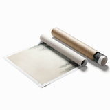 Winter-themed floral art on rolled canvas, featuring muted blue and white tones, ideal for classy bathroom wall decor.