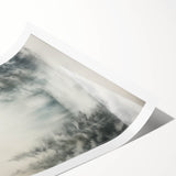 Extra large wall art featuring line art flowers in muted gray, ideal for large living room décor, rolled print format.