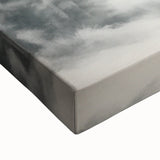 Winter landscape painting in black and white on large stretched canvas, suitable for bedroom wall art.