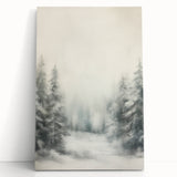 Winter-themed black and white stretched canvas featuring a bare tree, ideal for kitchen wall art or bedroom ambiance.