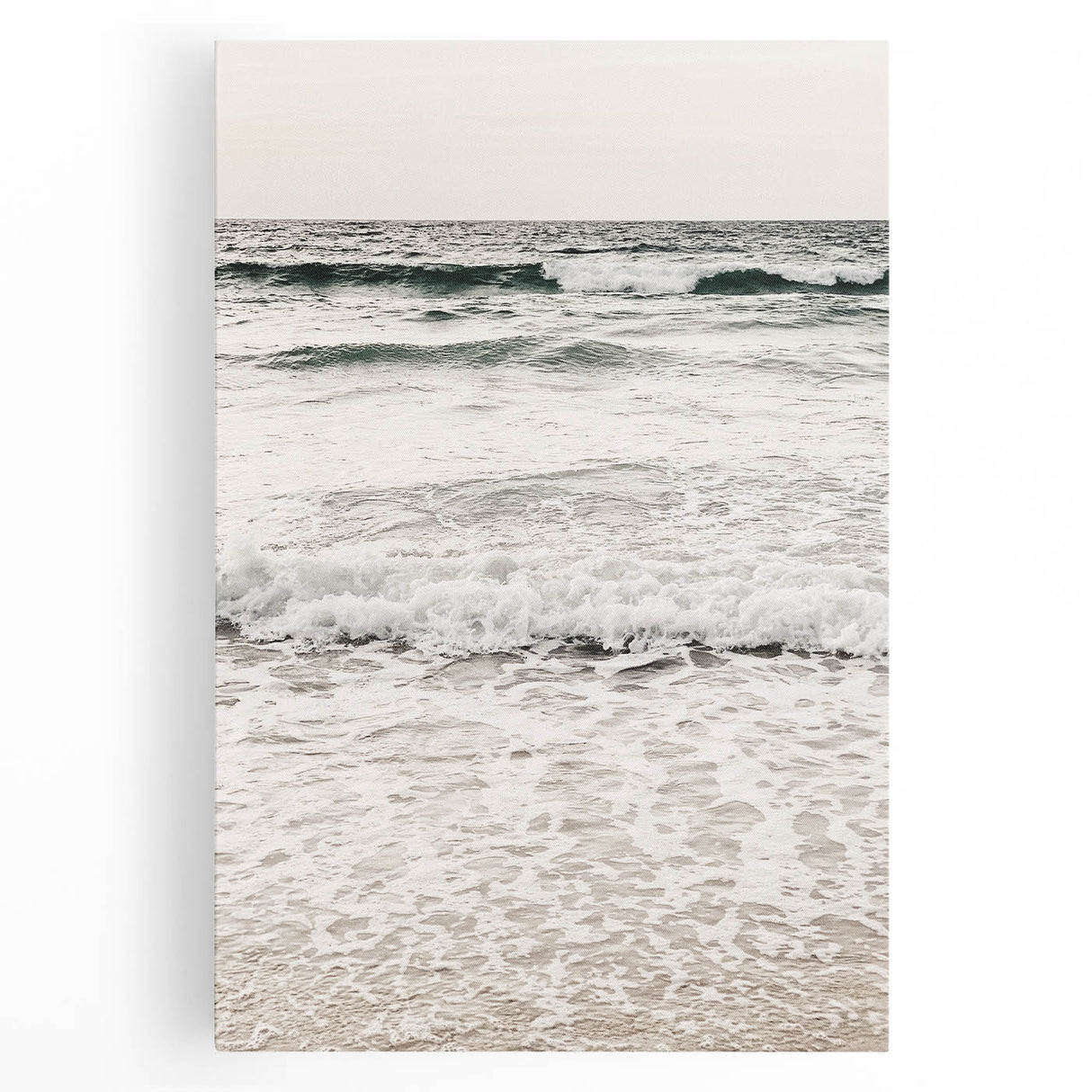 Large black and white abstract canvas print, ideal for kitchen wall art.