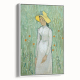 Vintage poster art of Van Gogh's painting on a large framed canvas, featuring vibrant colors, ideal for living room decor.