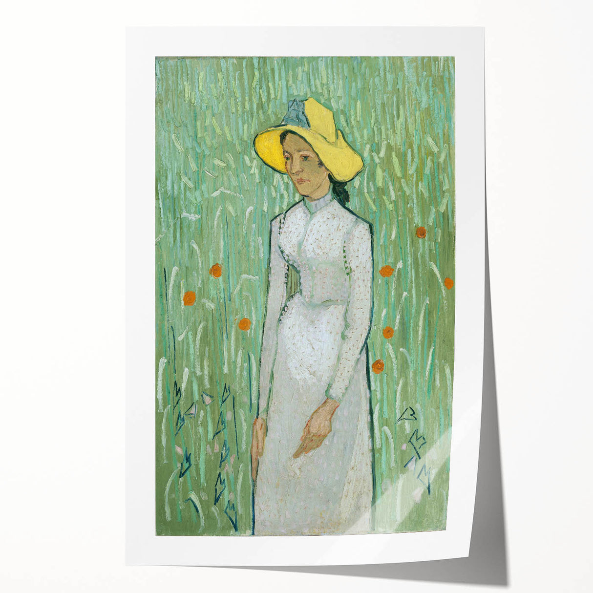 Extra large rolled canvas print featuring a Van Gogh-inspired floral design in vibrant colors.