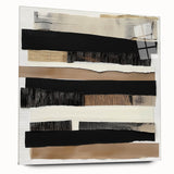 Framed Dining Room Prints – Black & Beige Abstract Wall Art