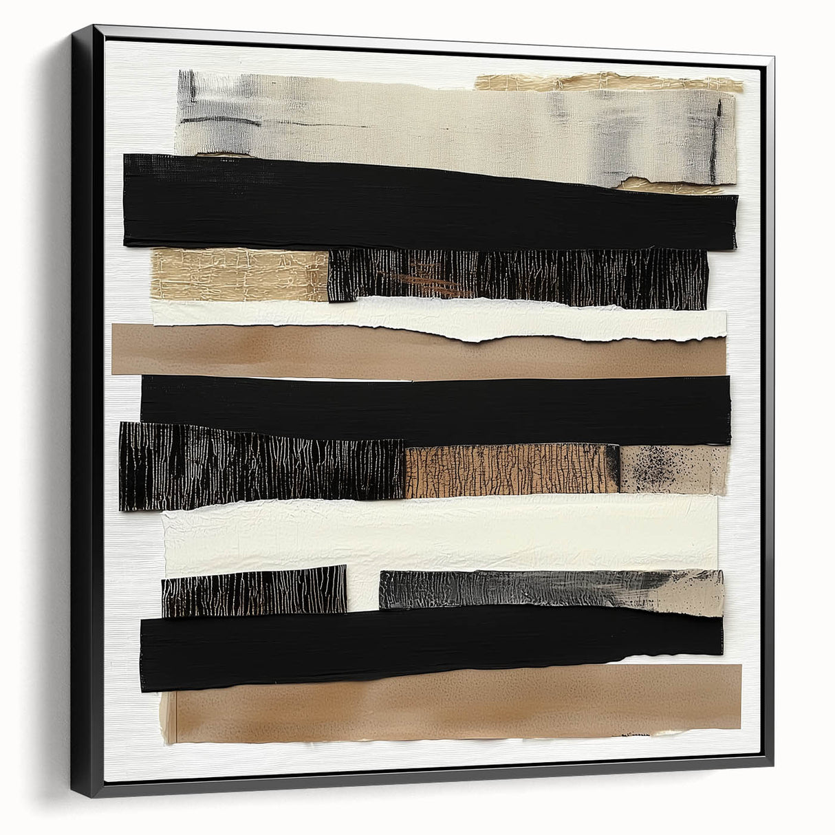 Framed Dining Room Prints – Black & Beige Abstract Wall Art