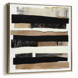 Framed Dining Room Prints – Black & Beige Abstract Wall Art