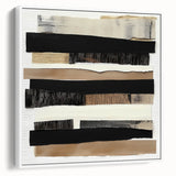 Framed Dining Room Prints – Black & Beige Abstract Wall Art