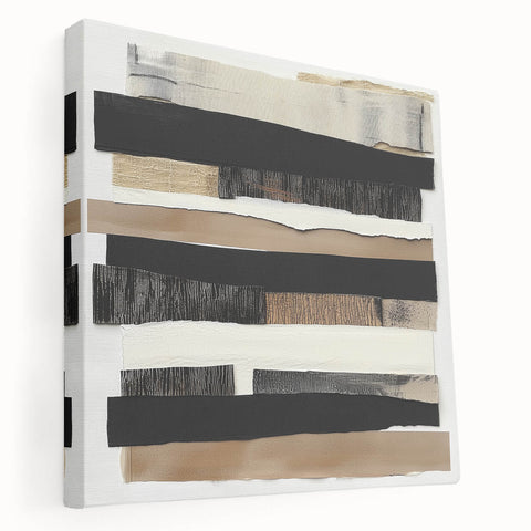 Framed Dining Room Prints – Black & Beige Abstract Wall Art