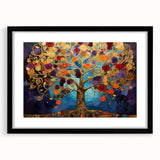 Golden Tree of Life Wall Art - Vibrant Modern Canvas for Living Room