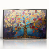 Golden Tree of Life Wall Art - Vibrant Modern Canvas for Living Room