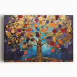 Golden Tree of Life Wall Art - Vibrant Modern Canvas for Living Room