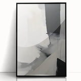 Abstract minimalist wall art featuring a black-framed acrylic design, showcasing geometric patterns and a sleek modern aesthetic, ideal for contemporary home décor.