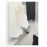 Abstract minimalist wall art on stretched canvas, featuring soft pastel colors and geometric shapes, perfect for modern home decor. The artwork brings a calming aesthetic to any room, enhancing the overall ambiance.