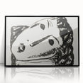 Abstract Expressionist Face Illustration – Monochrome Wall Art