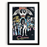 Queen Retro Poster Art - Comic Style Vintage Print - Rock Music Poster