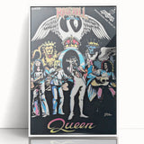 Queen Retro Poster Art - Comic Style Vintage Print - Rock Music Poster