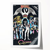 Queen Retro Poster Art - Comic Style Vintage Print - Rock Music Poster