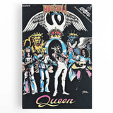 Queen Retro Poster Art - Comic Style Vintage Print - Rock Music Poster