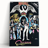 Queen Retro Poster Art - Comic Style Vintage Print - Rock Music Poster