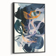 Canvas Art for Dining Area – Abstract Navy & Orange Wall Print