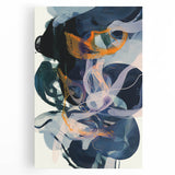 Canvas Art for Dining Area – Abstract Navy & Orange Wall Print