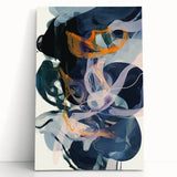 Canvas Art for Dining Area – Abstract Navy & Orange Wall Print
