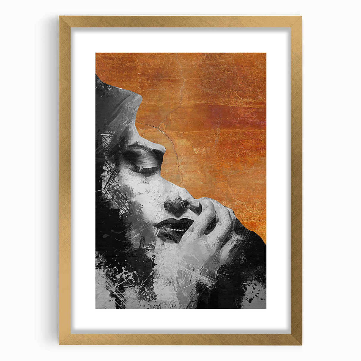 Modern Living Room Wall Art – Abstract Black and White Canvas