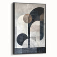 Framed abstract minimalist wall art featuring a sleek black design, showcased from a side view, perfect for modern home decor. Ideal for enhancing interior aesthetics.