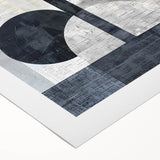 Abstract minimalist wall art on rolled canvas, showcasing soft pastel colors and geometric shapes, perfect for modern home decor. Packaged securely for delivery.