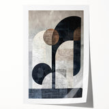 Abstract minimalist wall art print showcasing soft pastel colors and organic shapes, rolled for easy shipping in a protective cardboard tube. Ideal for modern home decor.