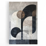 Abstract minimalist wall art on stretched canvas, showcasing soft pastel colors and geometric shapes, ideal for modern home decor or office space enhancement.