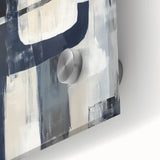 Large Abstract Wall Art – Bold Navy & Neutral Textured Brushwork