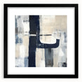 Large Abstract Wall Art – Bold Navy & Neutral Textured Brushwork
