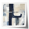 Large Abstract Wall Art – Bold Navy & Neutral Textured Brushwork