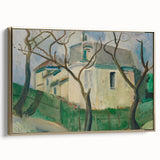 Expressionist Villa Painting – Tranquil Garden Wall Art