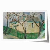 Expressionist Villa Painting – Tranquil Garden Wall Art