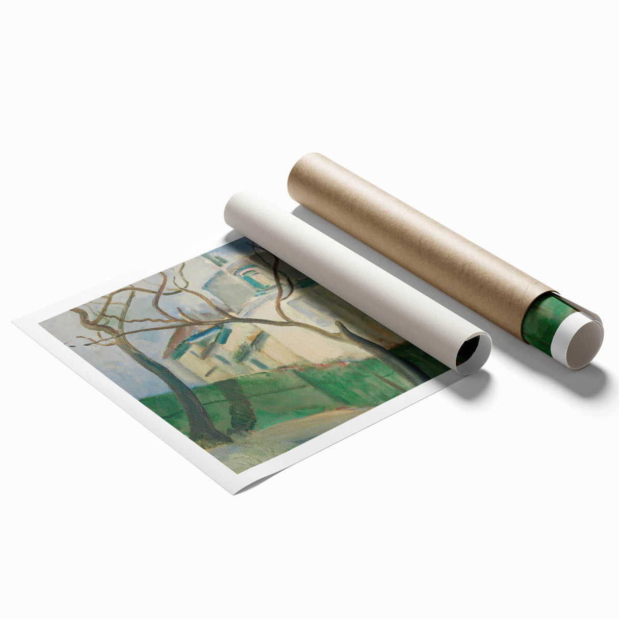 Expressionist Villa Painting – Tranquil Garden Wall Art