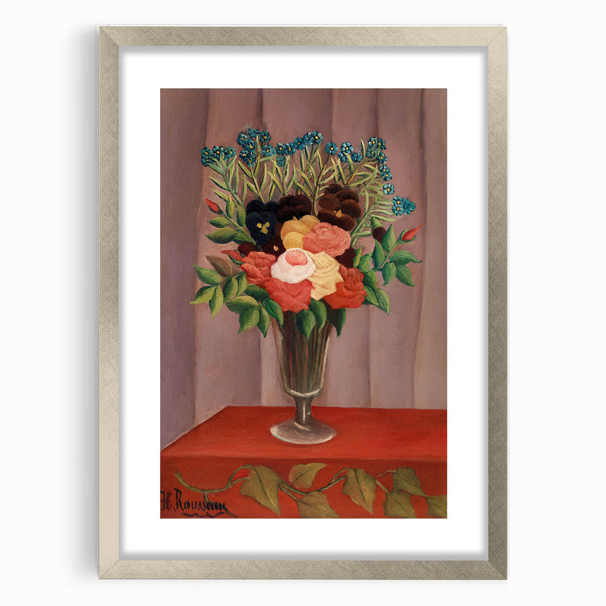 Modern Wall Art: Classic Floral Bouquet in Vase – Elegant Still Life Decor