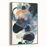 Contemporary Dining Art Pieces – Abstract Navy & Orange Print