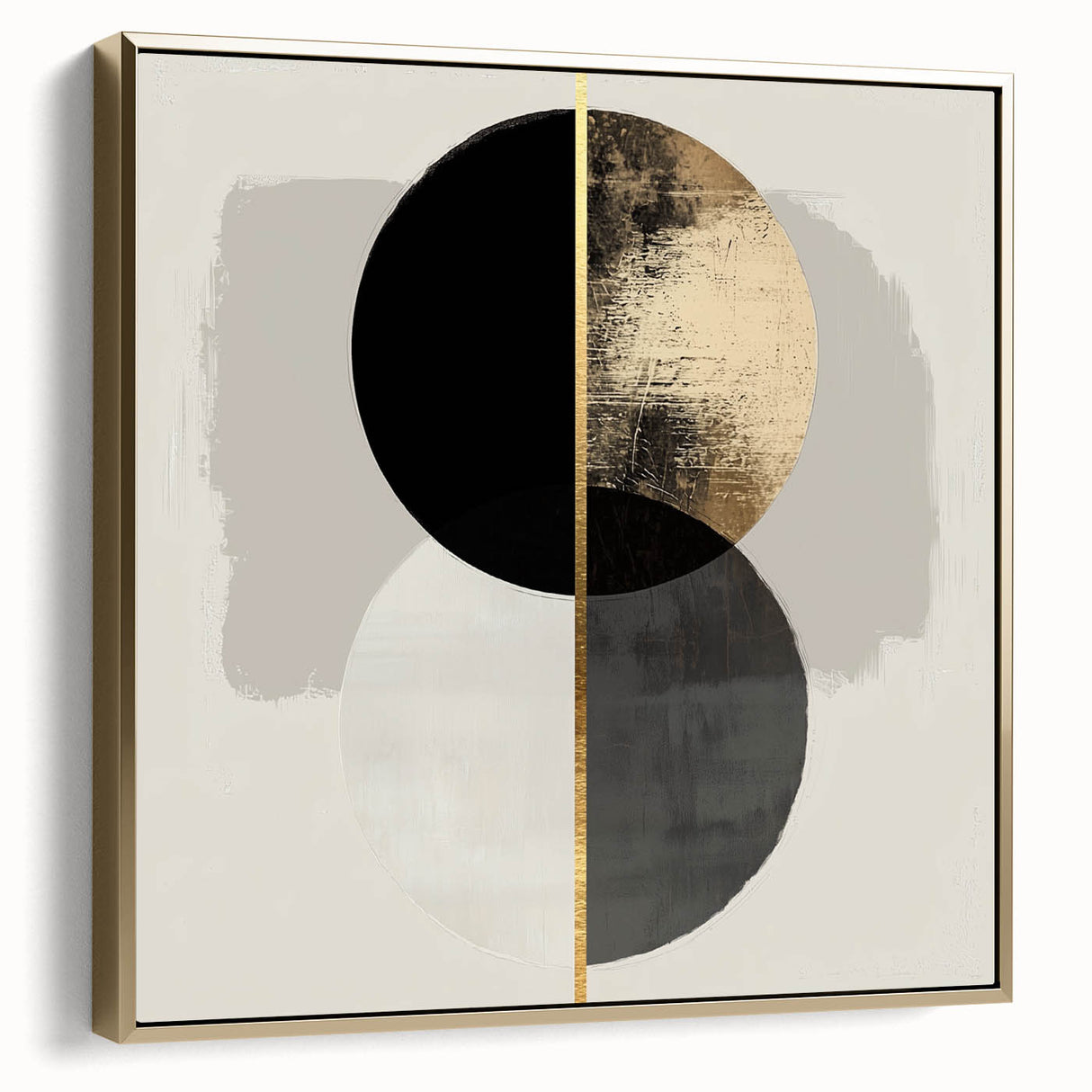 Modern Dining Room Wall Art – Black & Gold Geometric Print