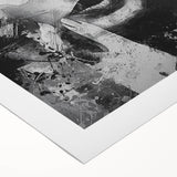 Modern Abstract Wall Art – Black and White Portrait with Blue