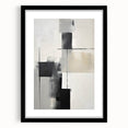 Abstract minimalist wall art featuring soft pastel colors in a geometric design, framed with a sleek white mat, ideal for modern home decor and aesthetic enhancement.