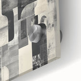 Abstract Art Prints – Black & White Textured Block Composition